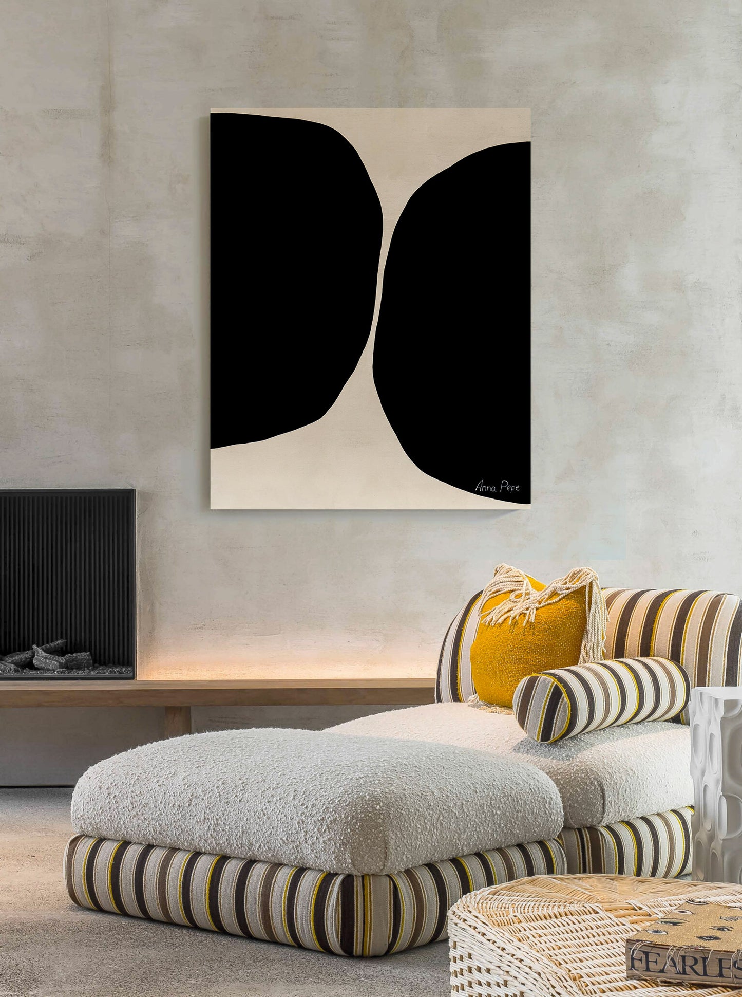 large canvas, acrylic on canvas, oversized wall art, abstract art, Anna Pepe, forn Studio