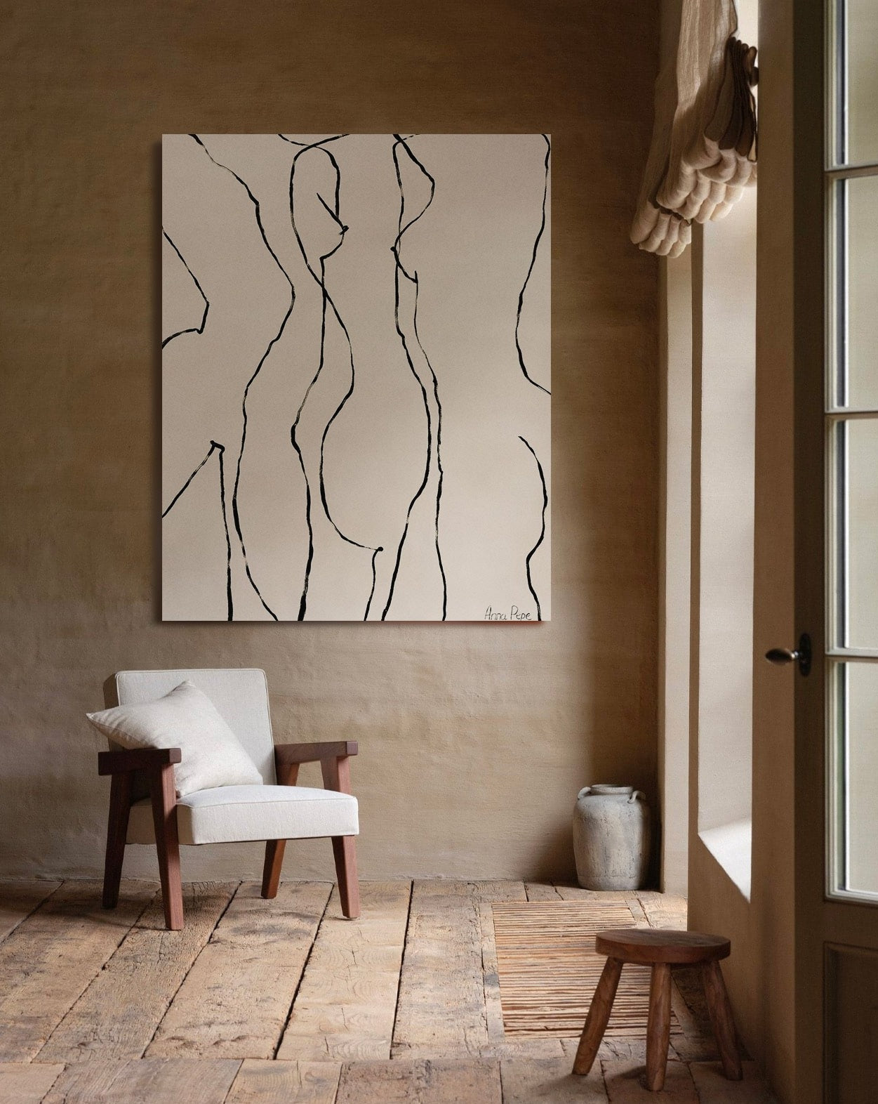large canvas, acrylic on canvas, oversized wall art, abstract art, Anna Pepe, forn Studio