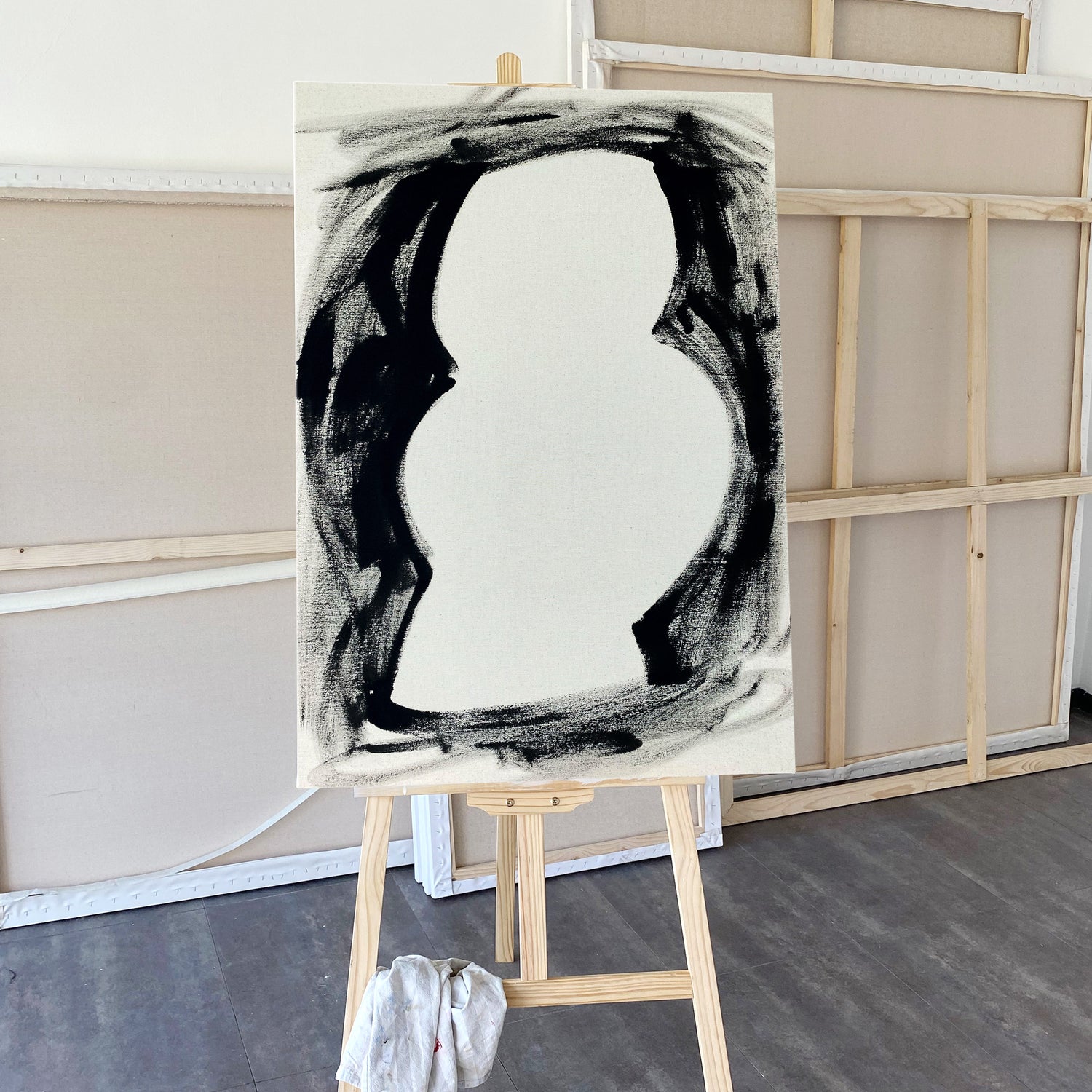 large canvas, acrylic on canvas, oversized wall art, abstract art, Anna Pepe, forn Studio