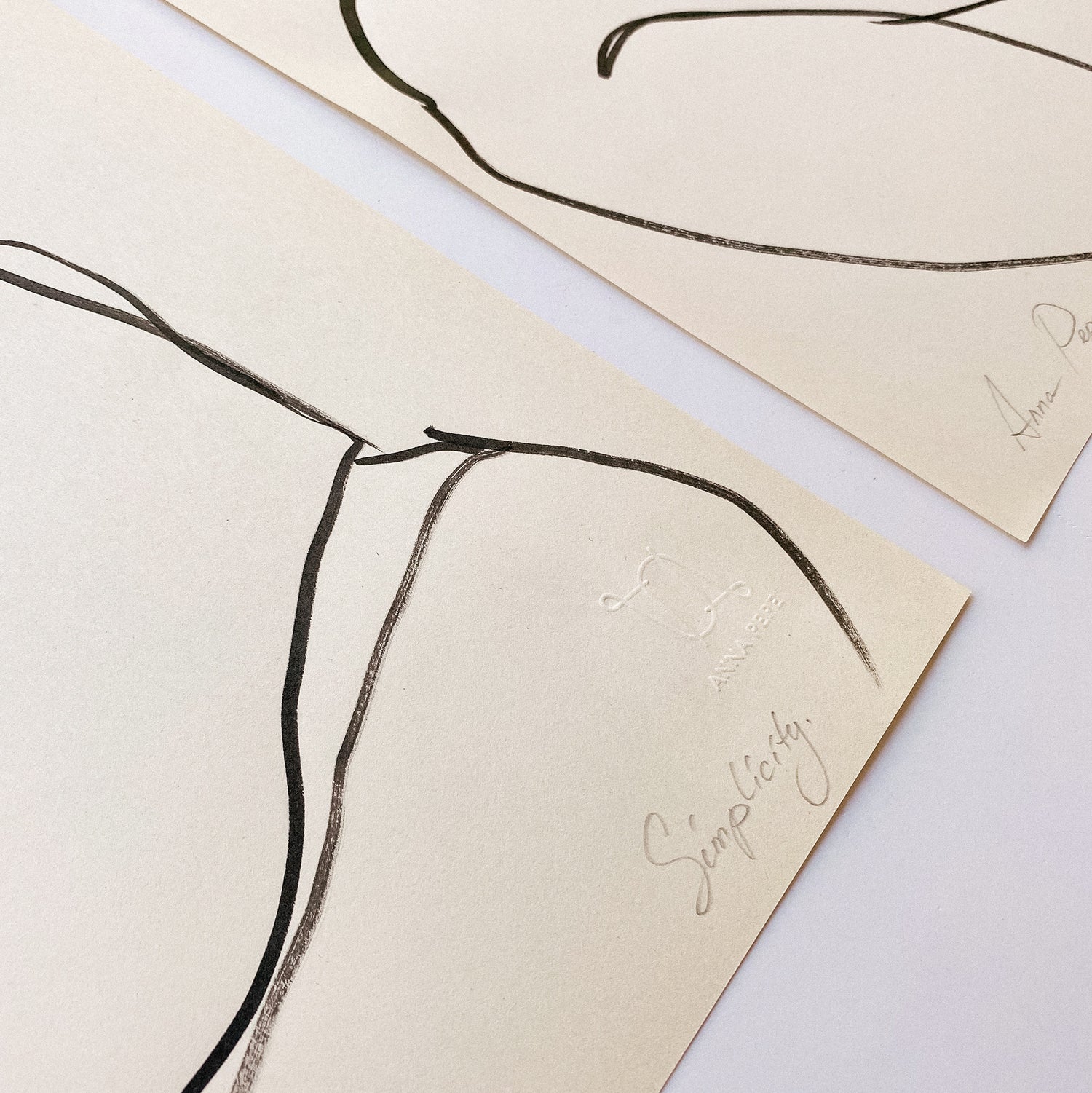 original drawing, anna pepe, forn studio, set of two, gallery wall art