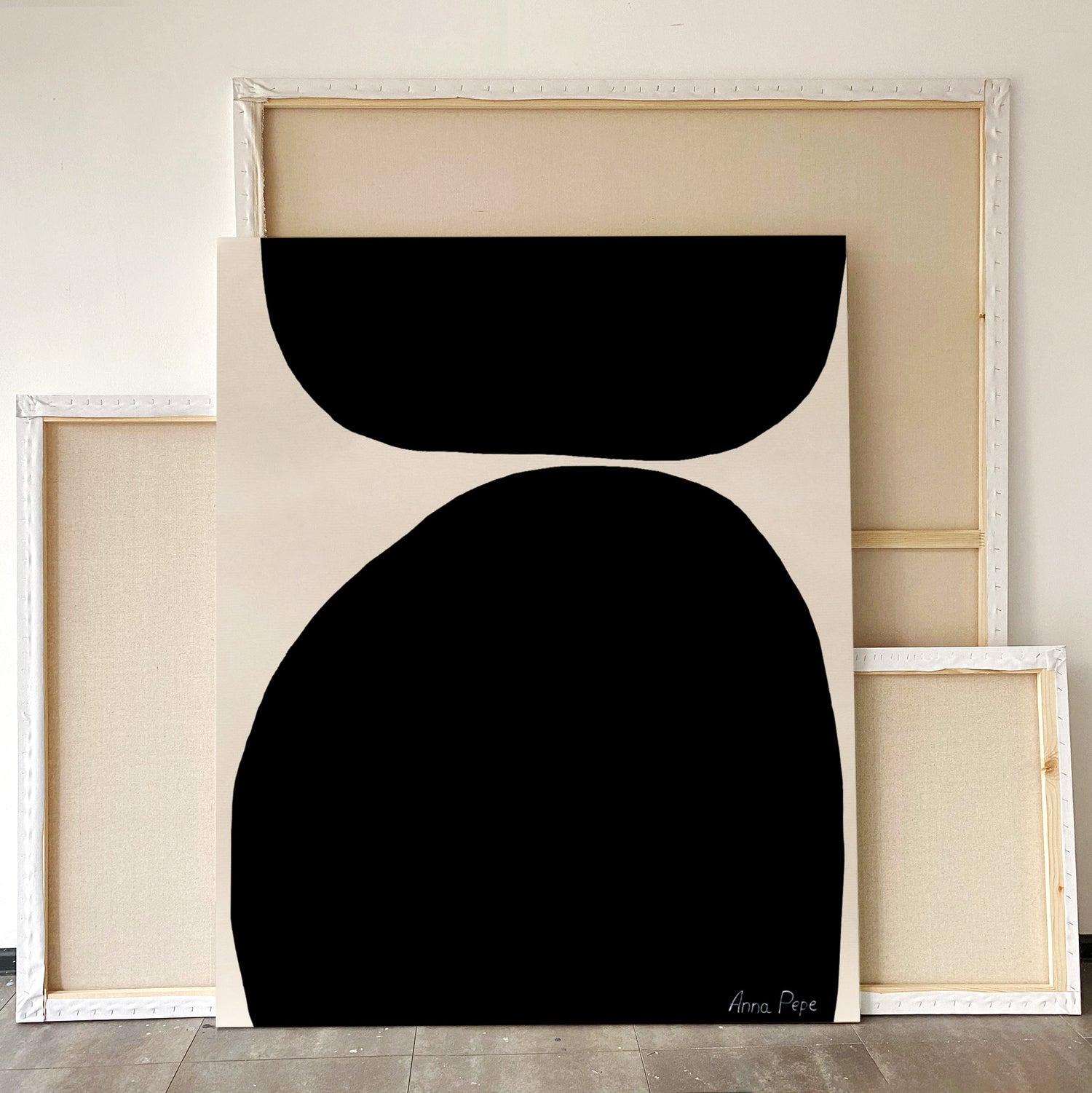 large canvas, acrylic on canvas, oversized wall art, abstract art, Anna Pepe, forn Studio
