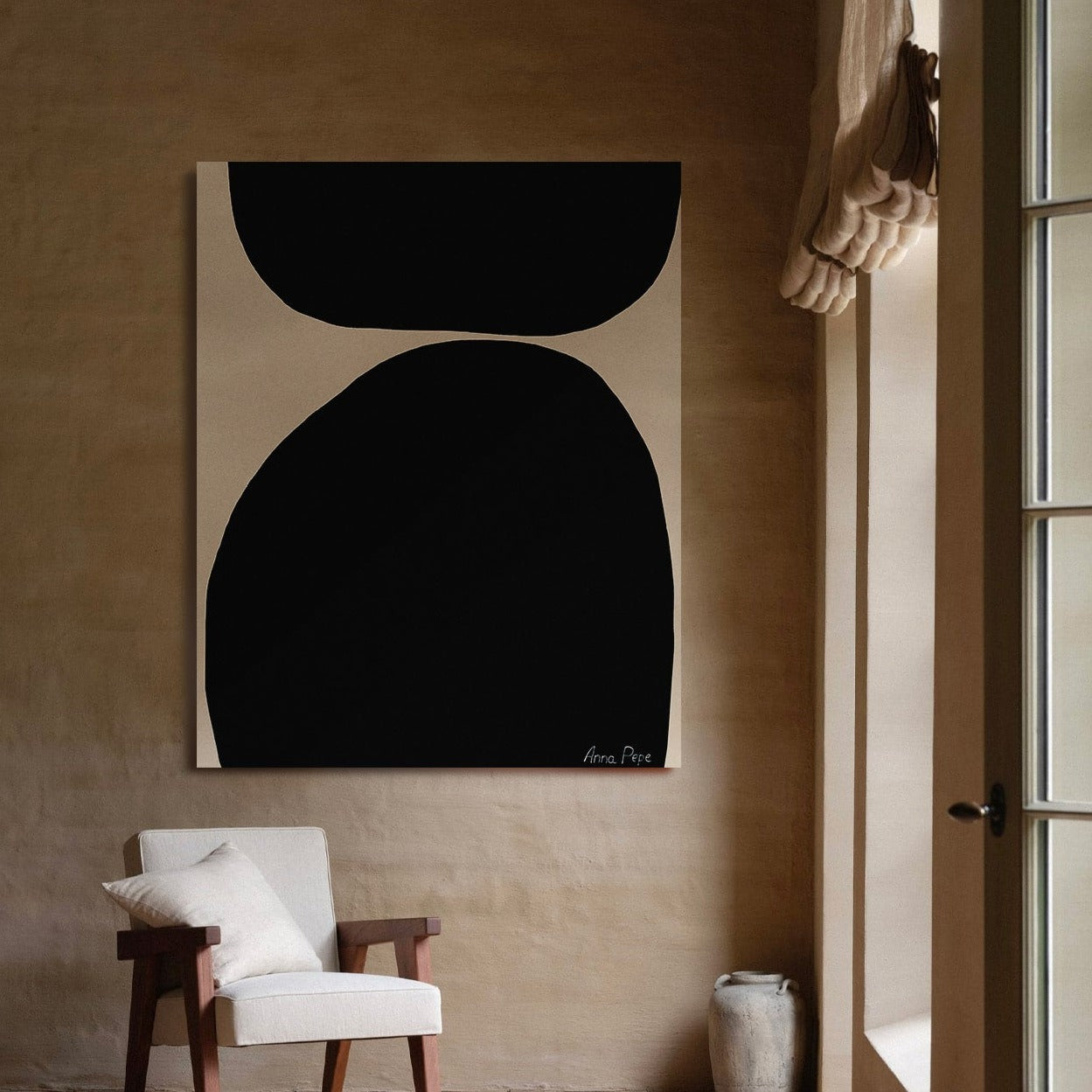 large canvas, acrylic on canvas, oversized wall art, abstract art, Anna Pepe, forn Studio