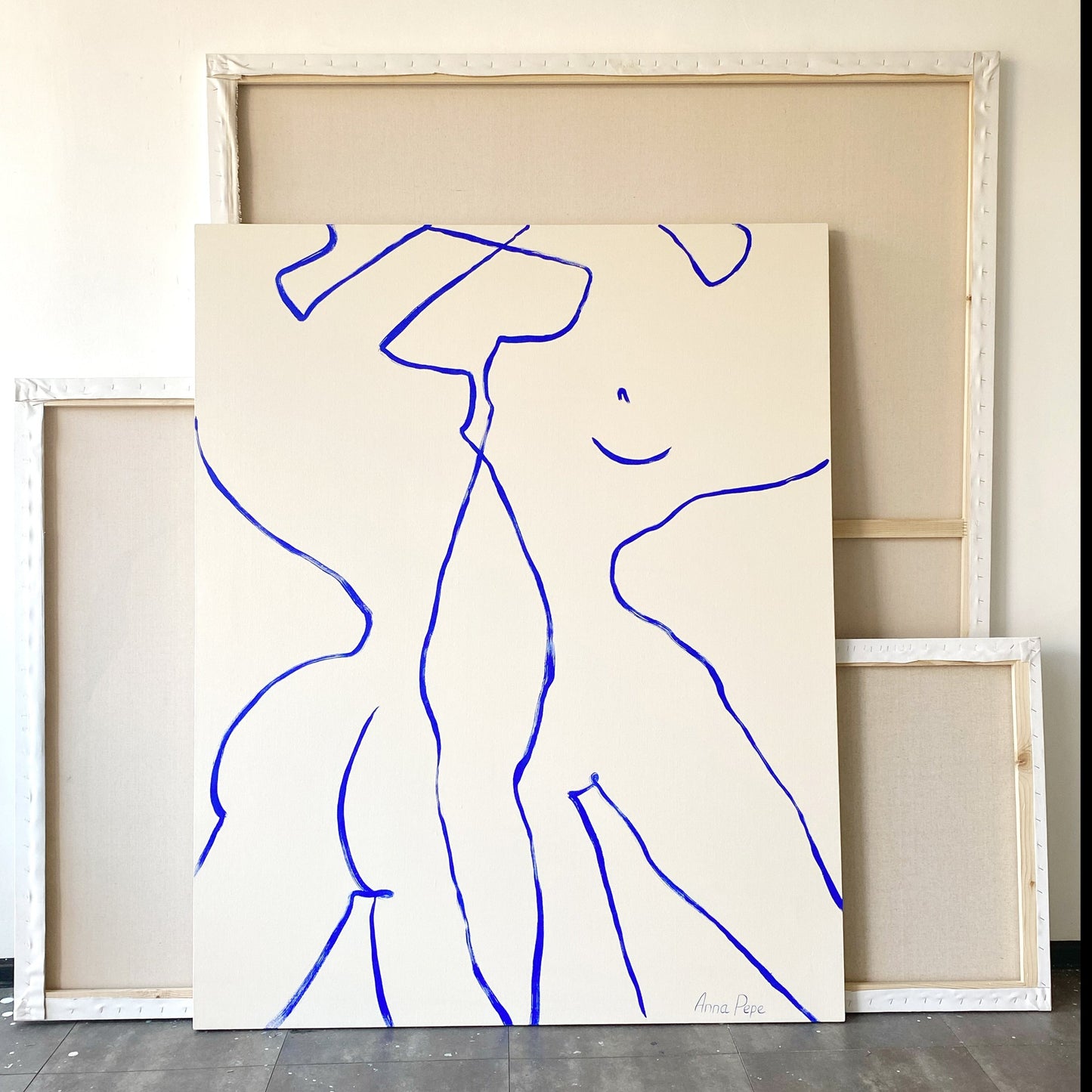 large canvas, acrylic on canvas, oversized wall art, abstract art, Anna Pepe, forn Studio