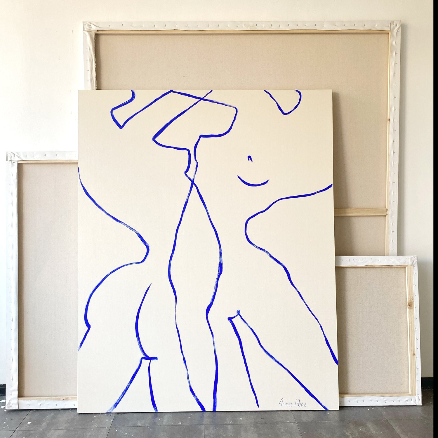 large canvas, acrylic on canvas, oversized wall art, abstract art, Anna Pepe, forn Studio