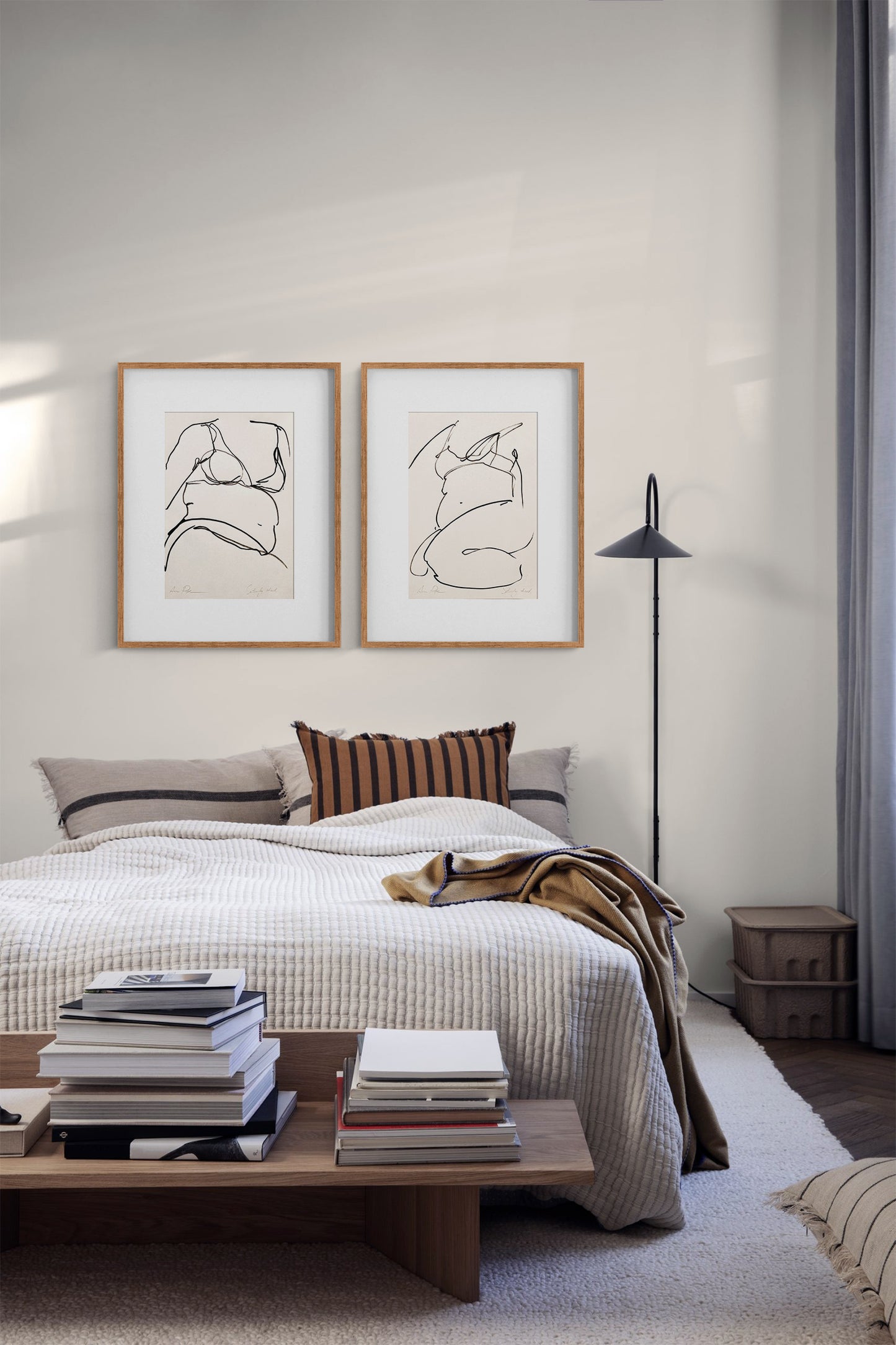original drawing, anna pepe, forn studio, set of two, gallery wall art