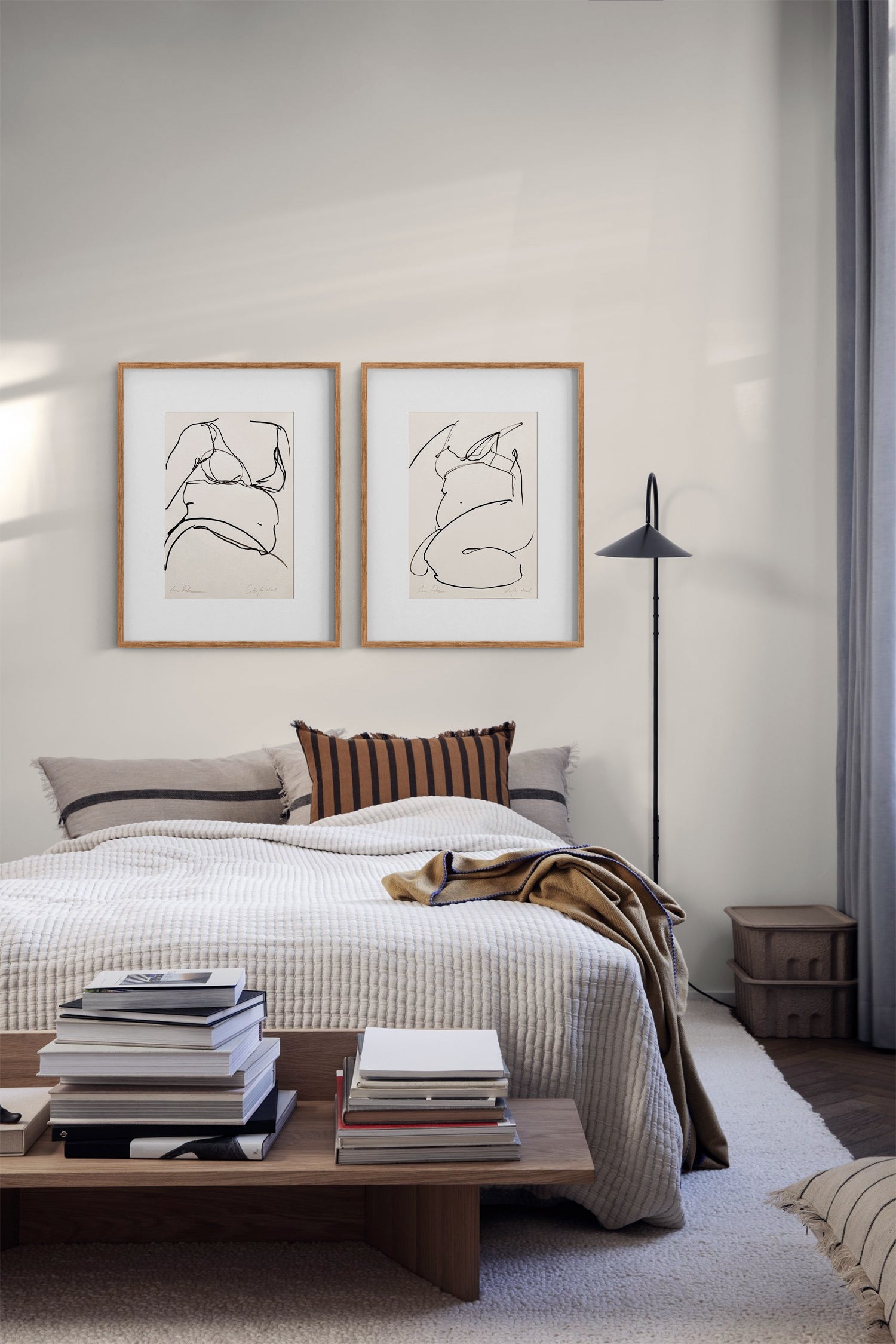 original drawing, anna pepe, forn studio, set of two, gallery wall art