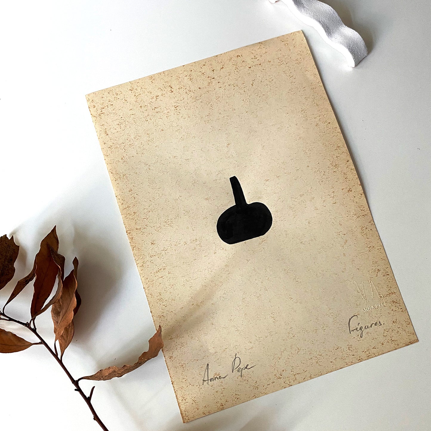 Figures. 04 - Ink drawing on vintage paper Anna Pepe x forn Studio