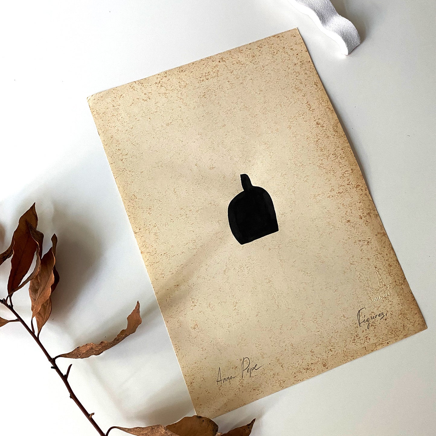 Figures. 05 - Ink drawing on vintage paper Anna Pepe x forn Studio