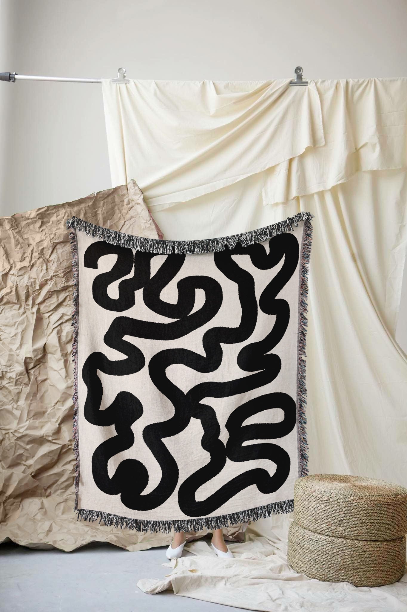 Abstract woven throw blanket. 05