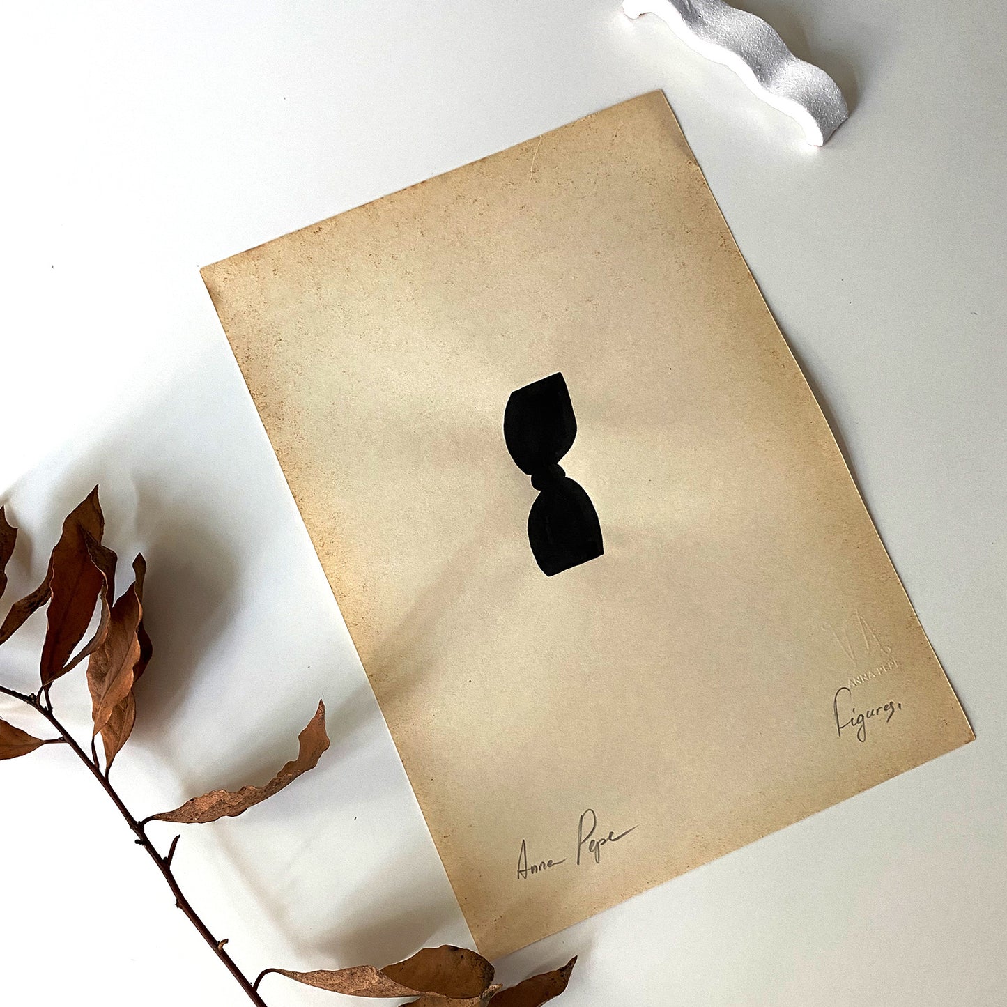 Figures. 06 - Ink drawing on vintage paper Anna Pepe x forn Studio