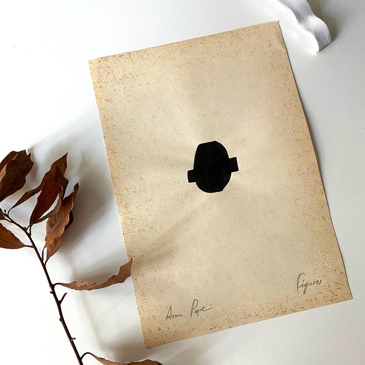 Figures. 07 - Ink drawing on vintage paper Anna Pepe x forn Studio