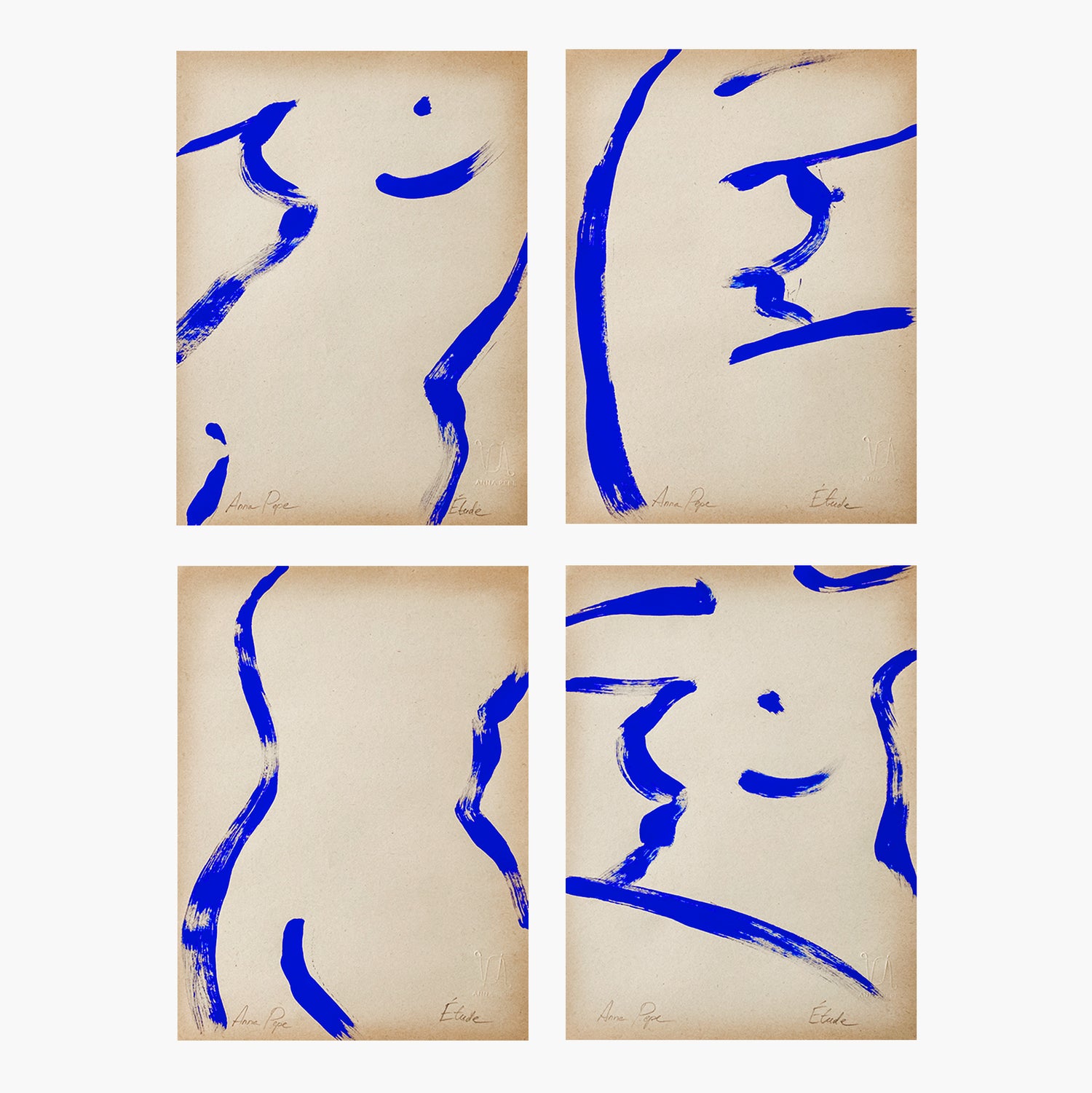 anna pepe, abstract painting, wall art gallery set, forn studio, set of four, set of 4