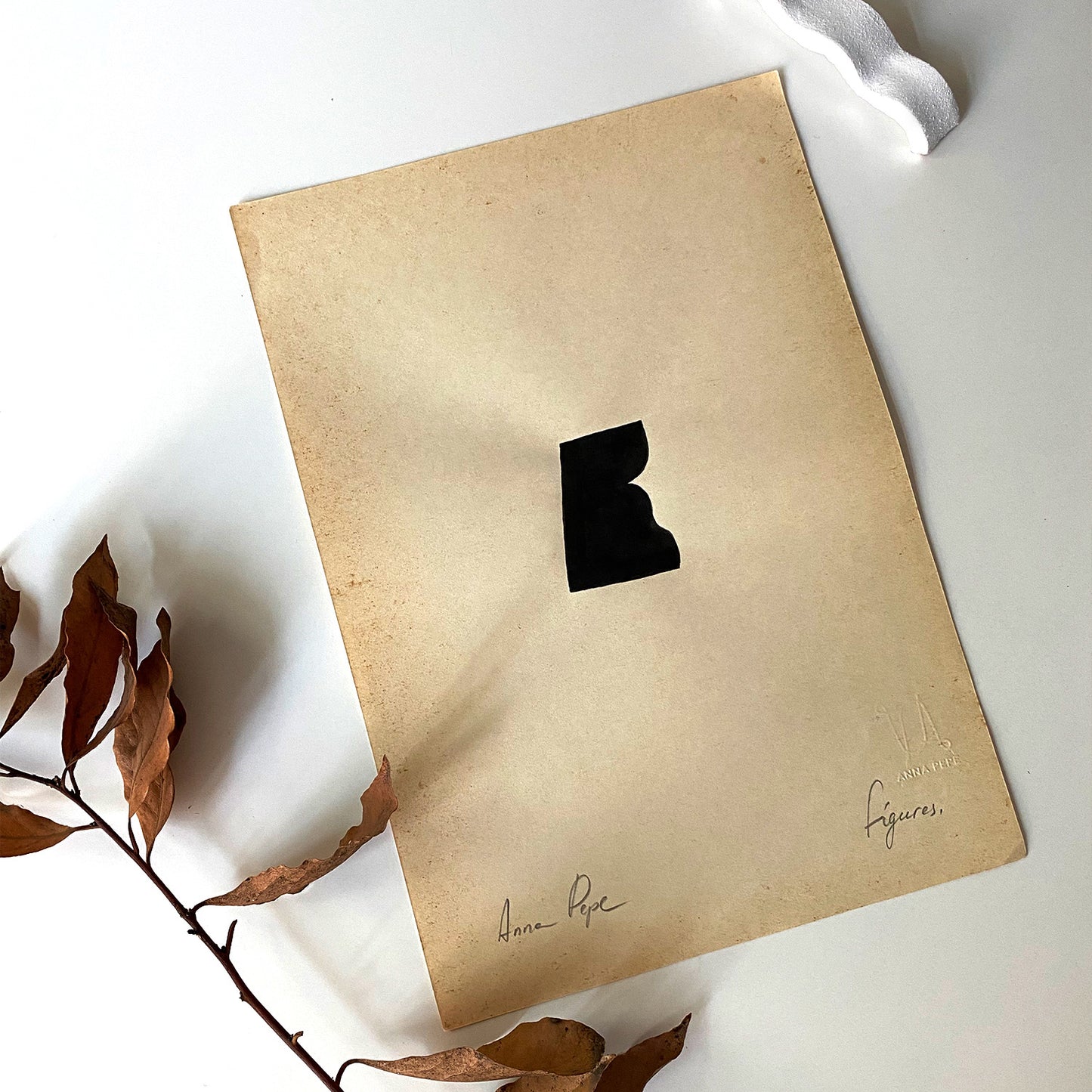 Figures. 08 - Ink drawing on vintage paper Anna Pepe x forn Studio