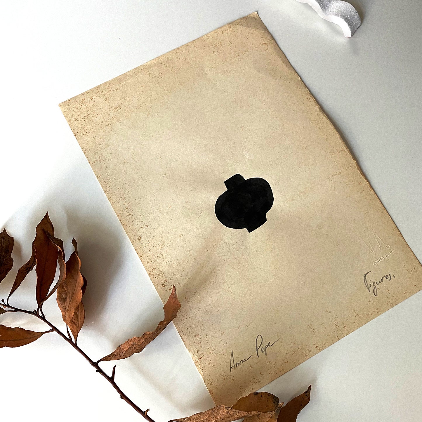 Figures. 10 - Ink drawing on vintage paper Anna Pepe x forn Studio