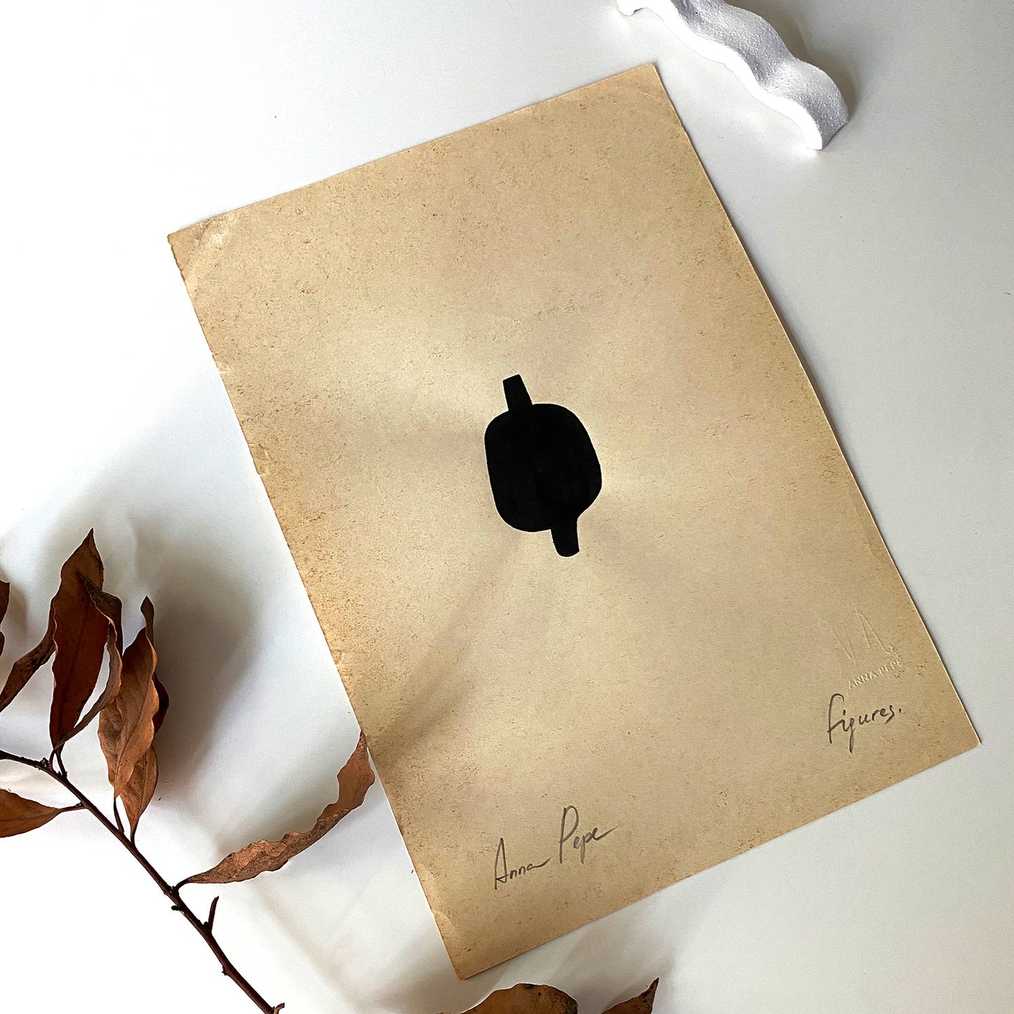 Figures. 12 - Ink drawing on vintage paper Anna Pepe x forn Studio