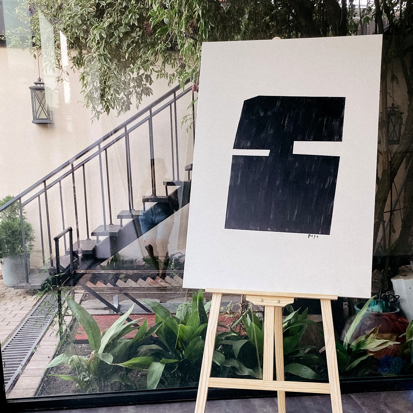 abstract form, acrylic on canvas, large oversize artwok, anna pepe, forn studio