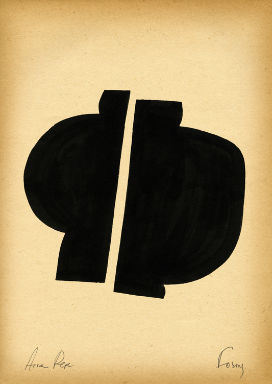 Forms 17 - Gouache painting on vintage paper