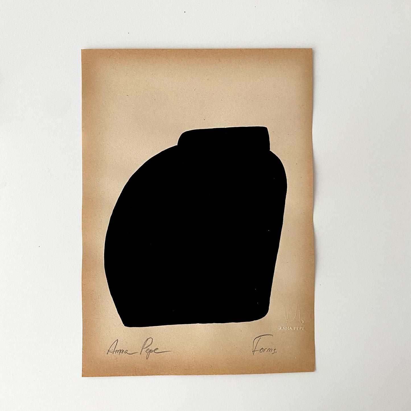 Forms. 07 - Gouache painting on vintage paper Anna Pepe x forn Studio