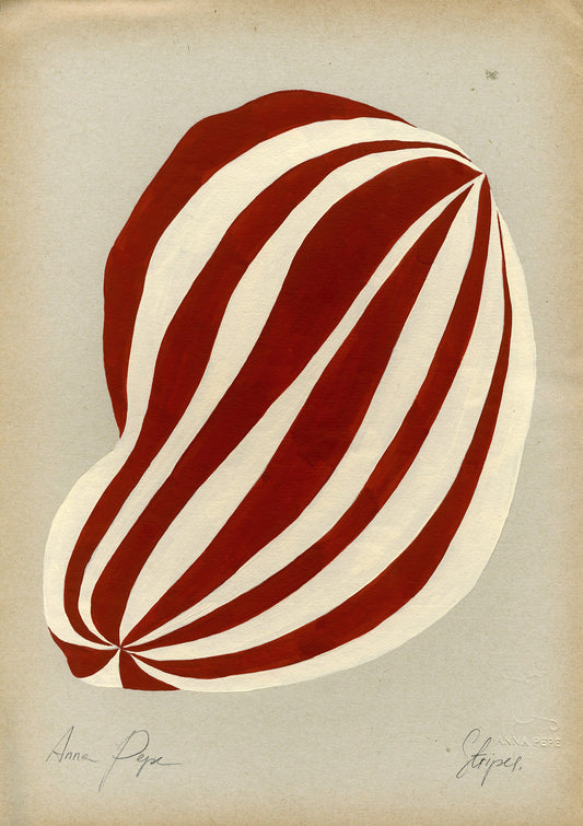Stripes. 01 - Gouache painting on vintage paper Anna Pepe forn Studio