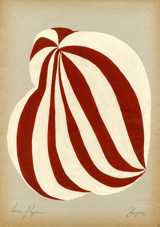 Stripes. 02 - Gouache painting on vintage paper Anna Pepe forn Studio