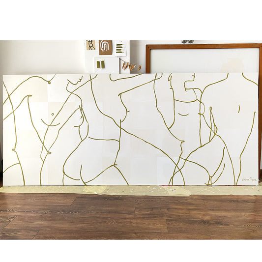 large canvas, acrylic on canvas, oversized wall art, abstract art, Anna Pepe, forn Studio