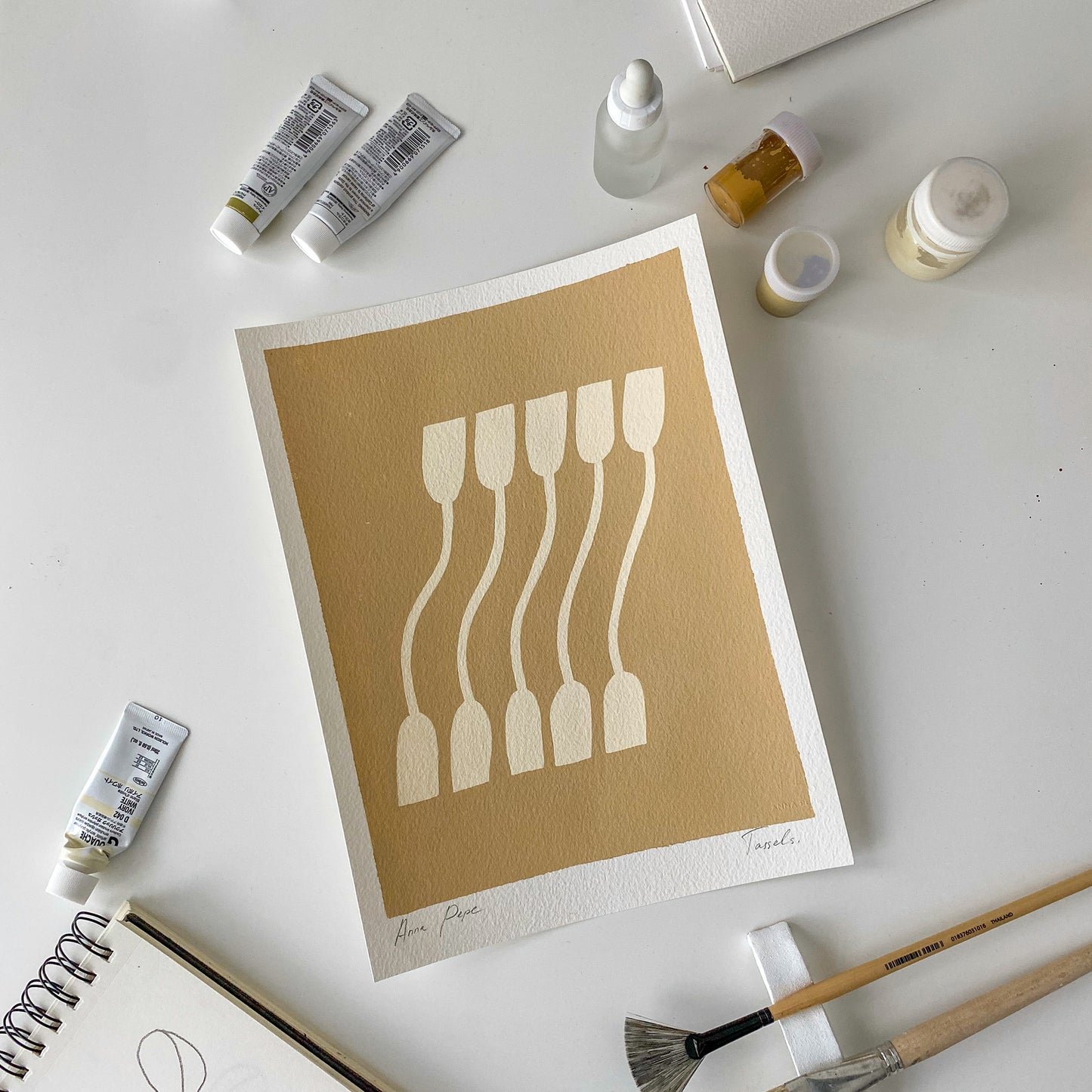 Tassels. 01 - Gouache painting on paper Anna Pepe x forn Studio