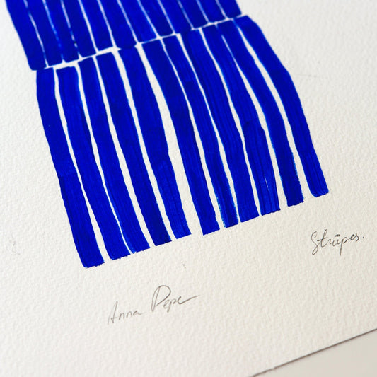 gouache abstract painting, vivid blue color, anna pepe, forn studio