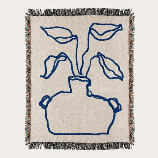 Floral woven throw blanket. 01