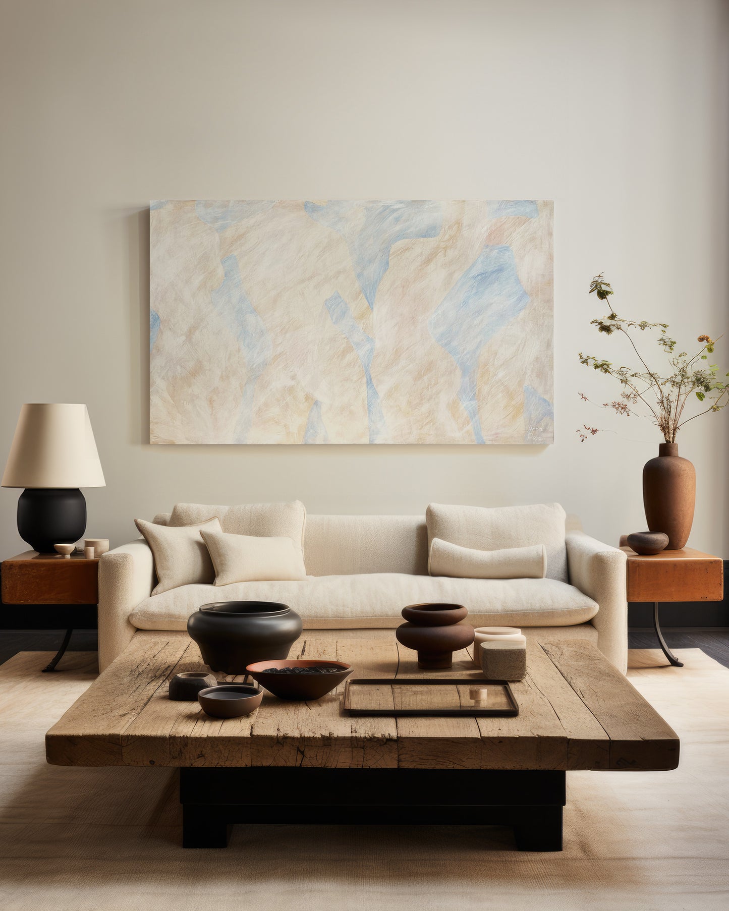 large canvas, acrylic on canvas, oversized wall art, abstract art, Anna Pepe, forn Studio