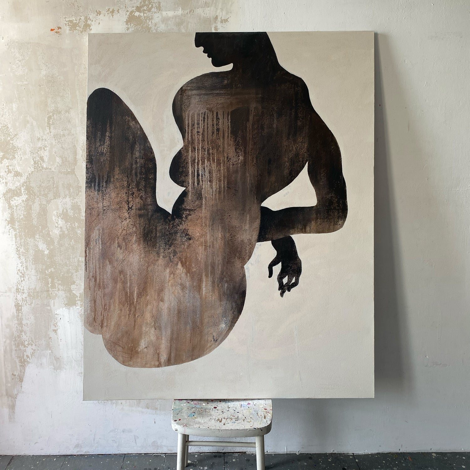 large canvas, acrylic on canvas, oversized wall art, abstract art, Anna Pepe, forn Studio