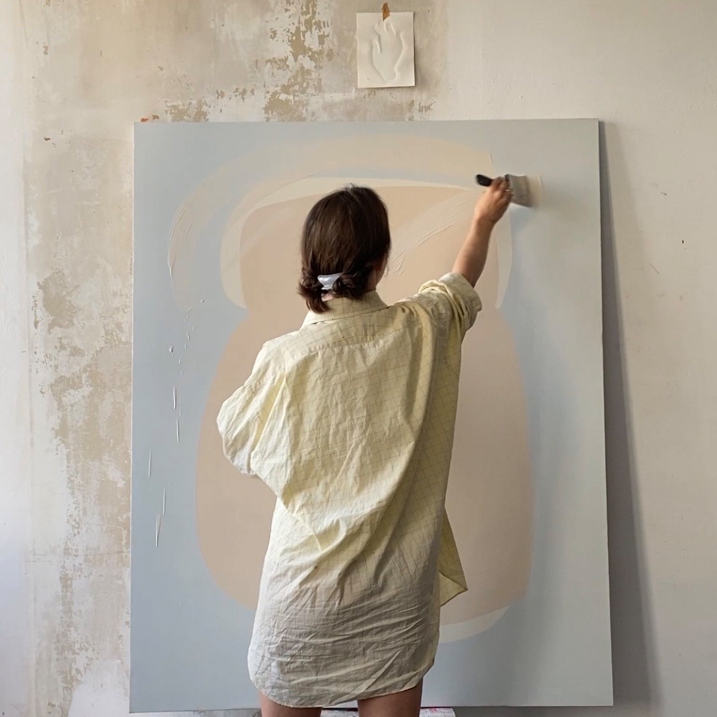 large canvas, acrylic on canvas, oversized wall art, abstract art, Anna Pepe, forn Studio