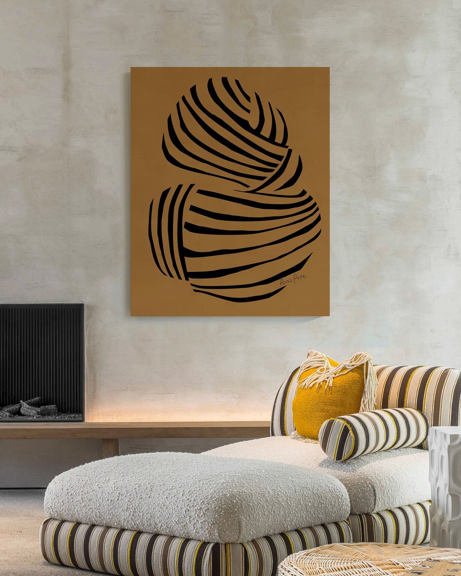 large canvas, acrylic on canvas, oversized wall art, abstract art, Anna Pepe, forn Studio