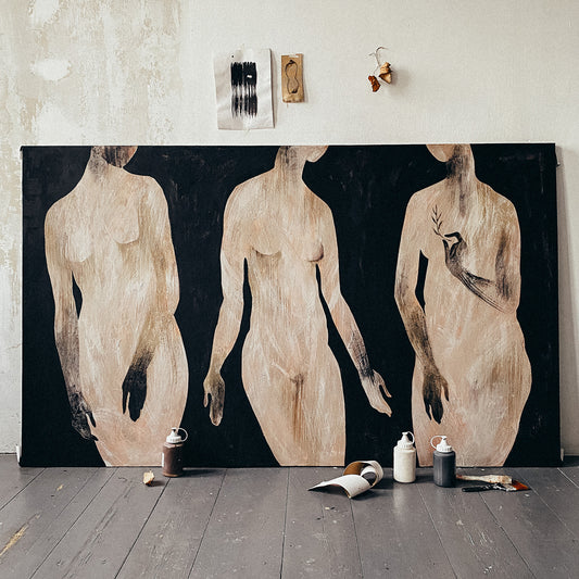 large canvas, acrylic on canvas, oversized wall art, abstract art, Anna Pepe, forn Studio
