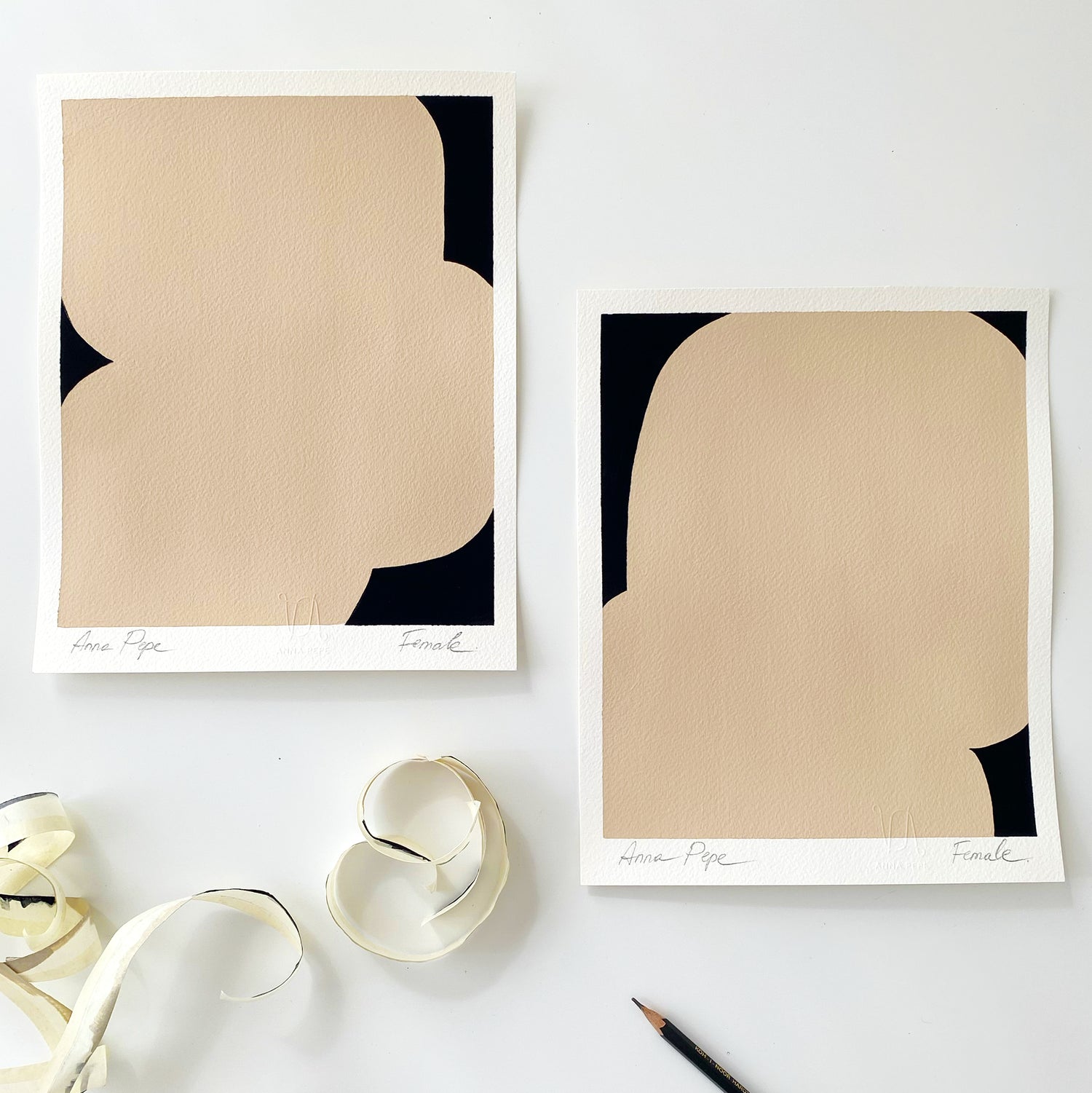 painting on paper, anna pepe artist, collectible wall art, forn studio
