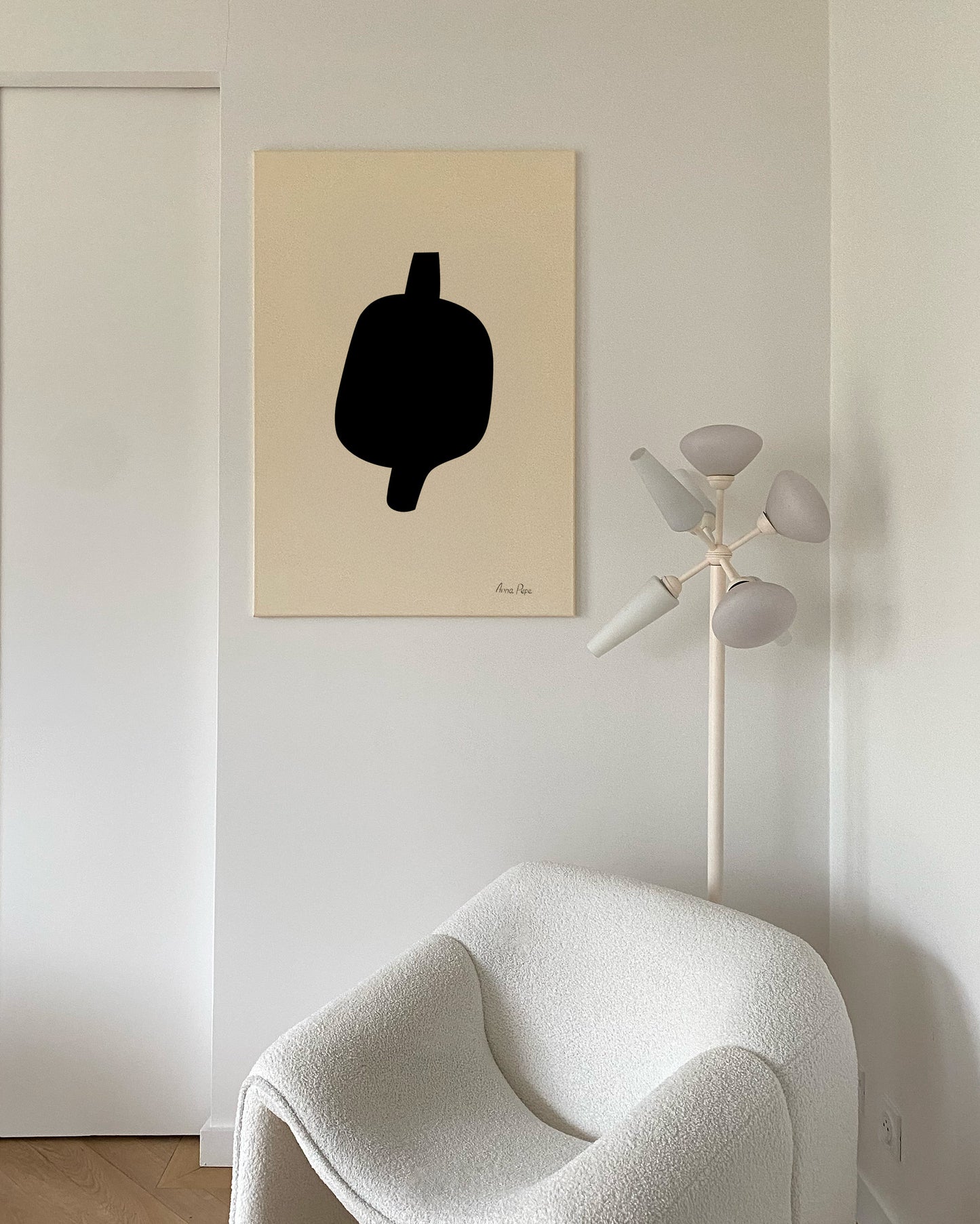 abstract form, acrylic on canvas, large oversize artwok, anna pepe, forn studio