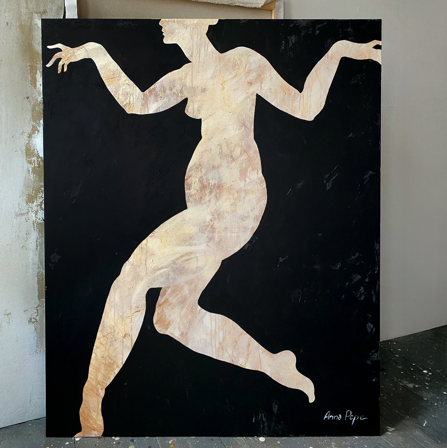 large canvas, acrylic on canvas, oversized wall art, abstract art, Anna Pepe, forn Studio