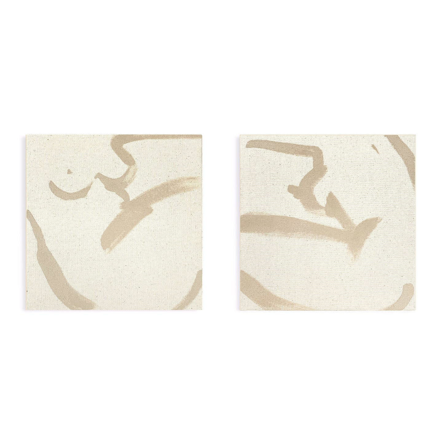 Anna Pepe, forn Studio, unprimed canvas, set of two, small format wall art