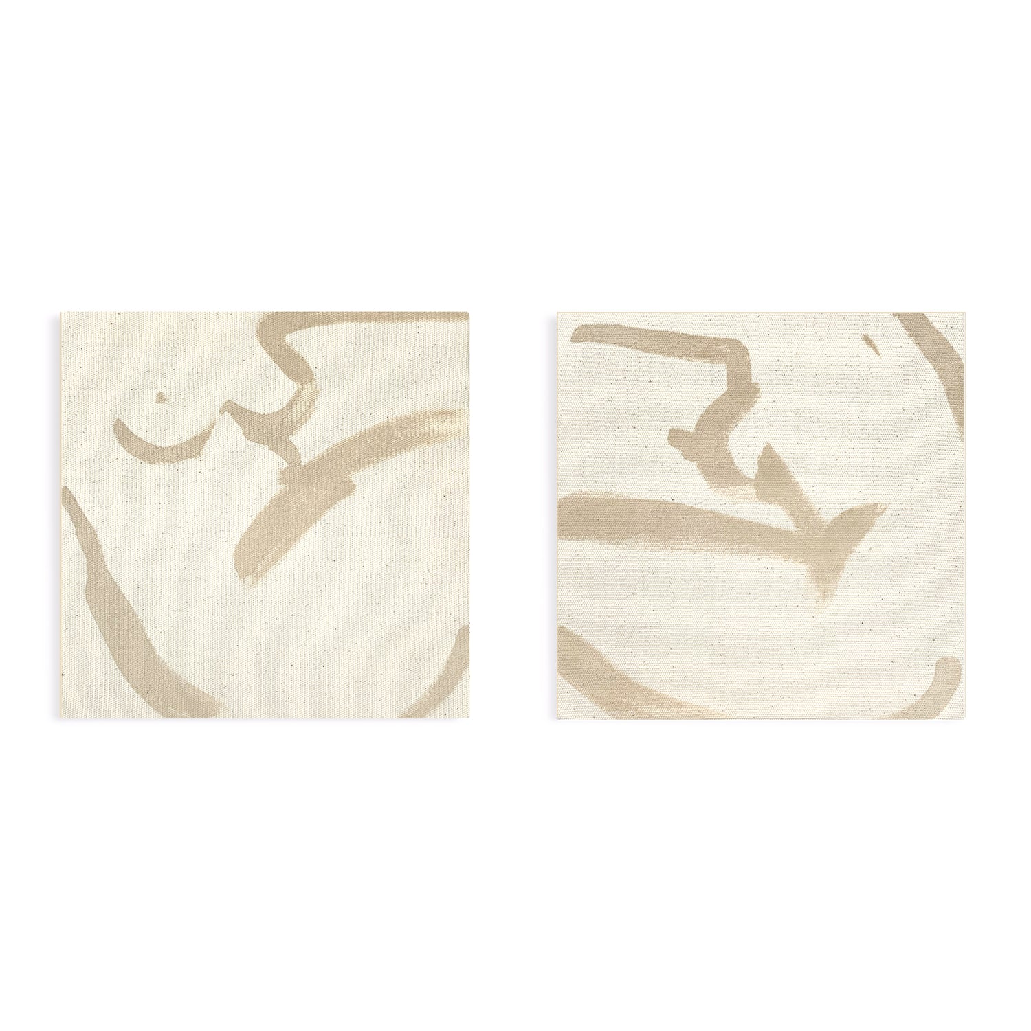Anna Pepe, forn Studio, unprimed canvas, set of two, small format wall art