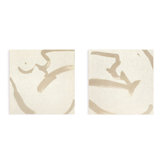 Anna Pepe, forn Studio, unprimed canvas, set of two, small format wall art