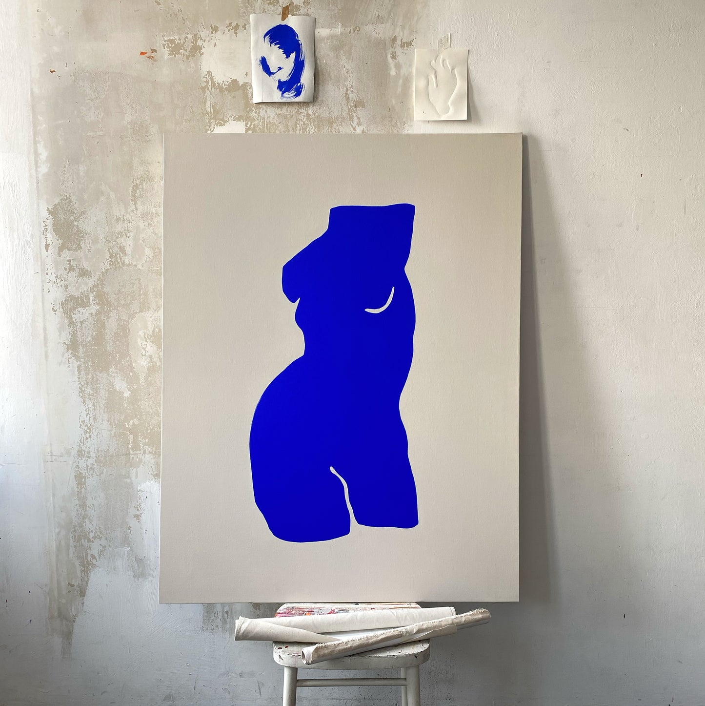large canvas, acrylic on canvas, oversized wall art, abstract art, Anna Pepe, forn Studio
