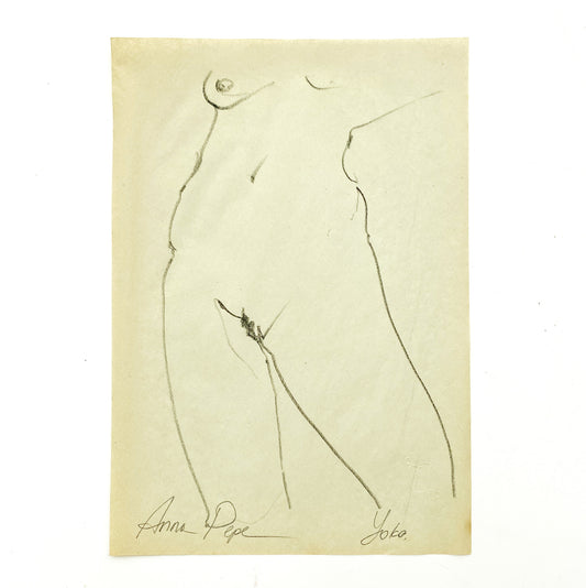 pencil drawing on vintage paper, anna pepe artist, female drawing, collectible art