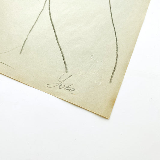 pencil drawing on vintage paper, anna pepe artist, female drawing, collectible art