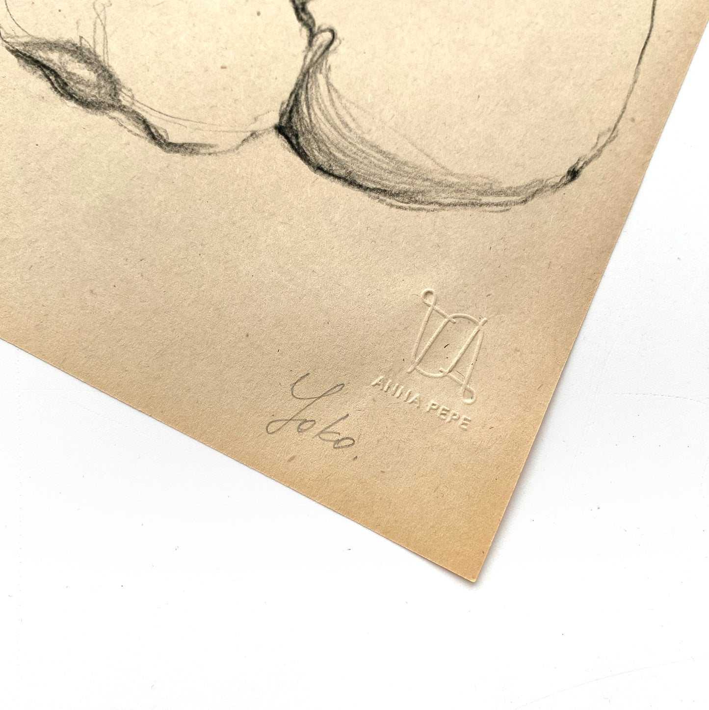 pencil drawing on vintage paper, anna pepe artist, female drawing, collectible art