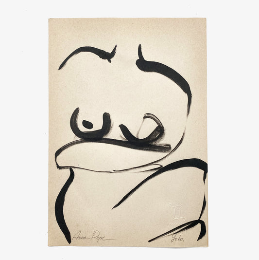 indian ink drawing, vintage paper, anna pepe artist, collectible wall art