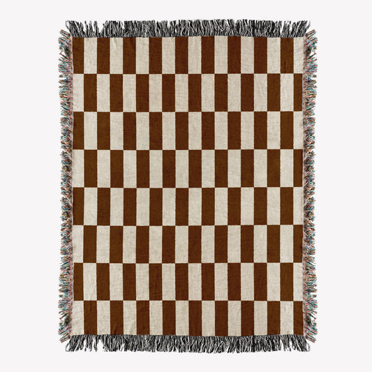 Woven throw, cotton plaid, decor, blanket, living room home decor, checkers, checkerboard, chequers