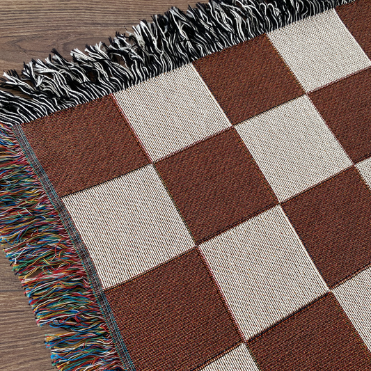 Woven throw, cotton plaid, decor, blanket, living room home decor, checkers, checkerboard, chequers