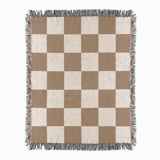 Checkers woven throw blanket. 01