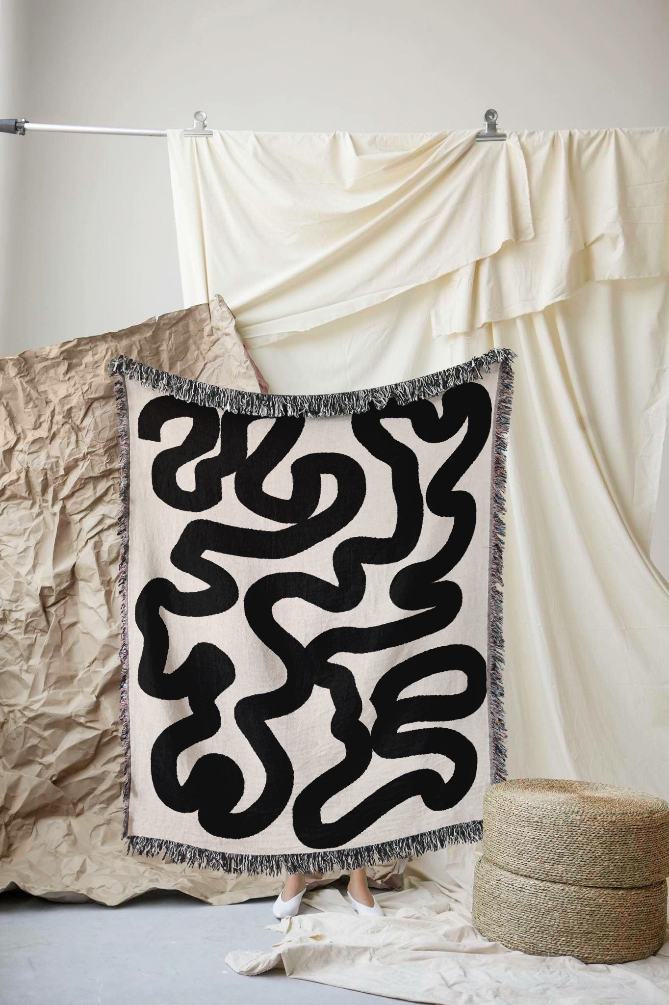 Abstract woven throw blanket. 05 – Anna Pepe x forn Studio