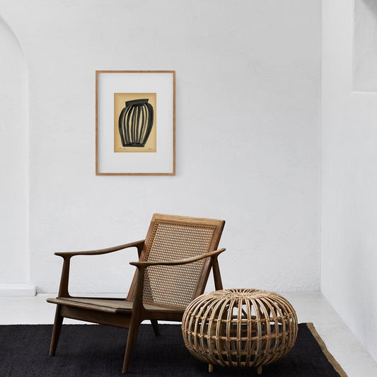 Vessel. 01 - Ink drawing on vintage paper Anna Pepe x forn Studio