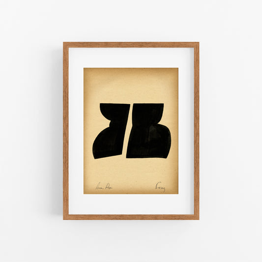 original painting, vintage paper, wall art, anna pepe, forn studio